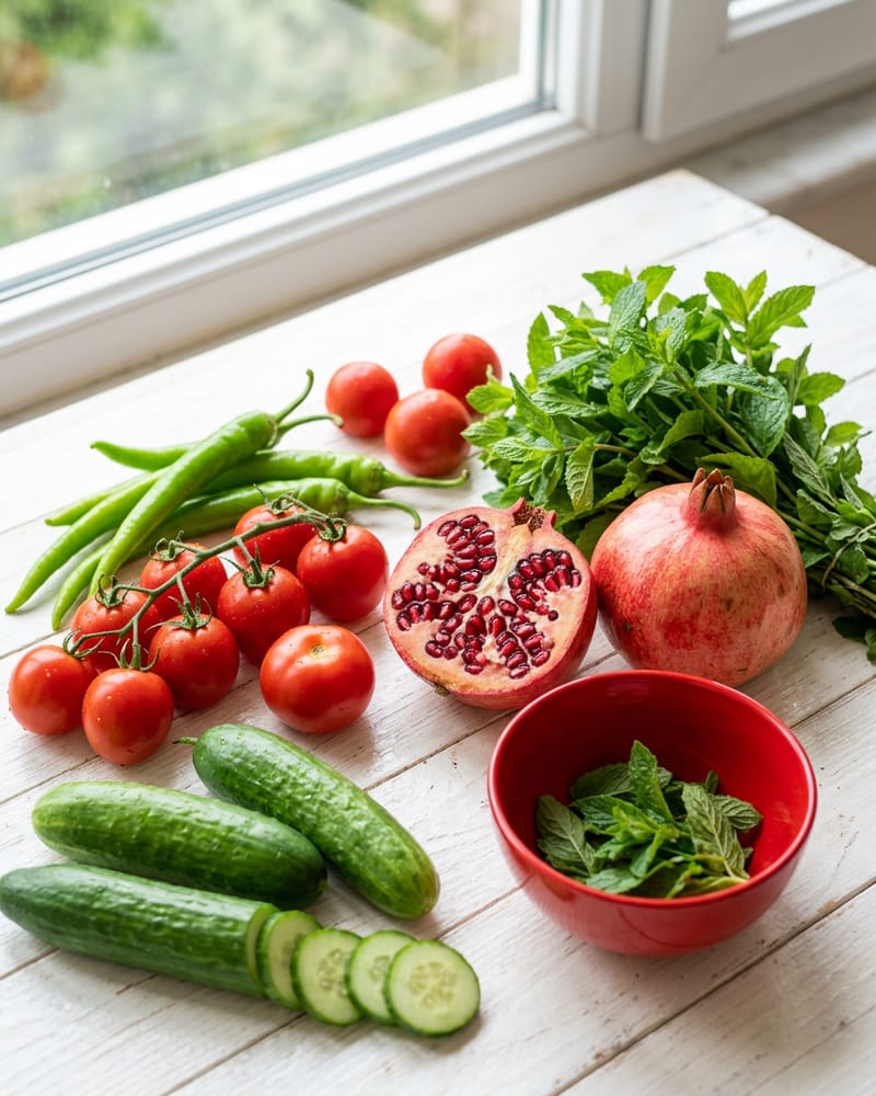 Frische Paprika und Tomaten